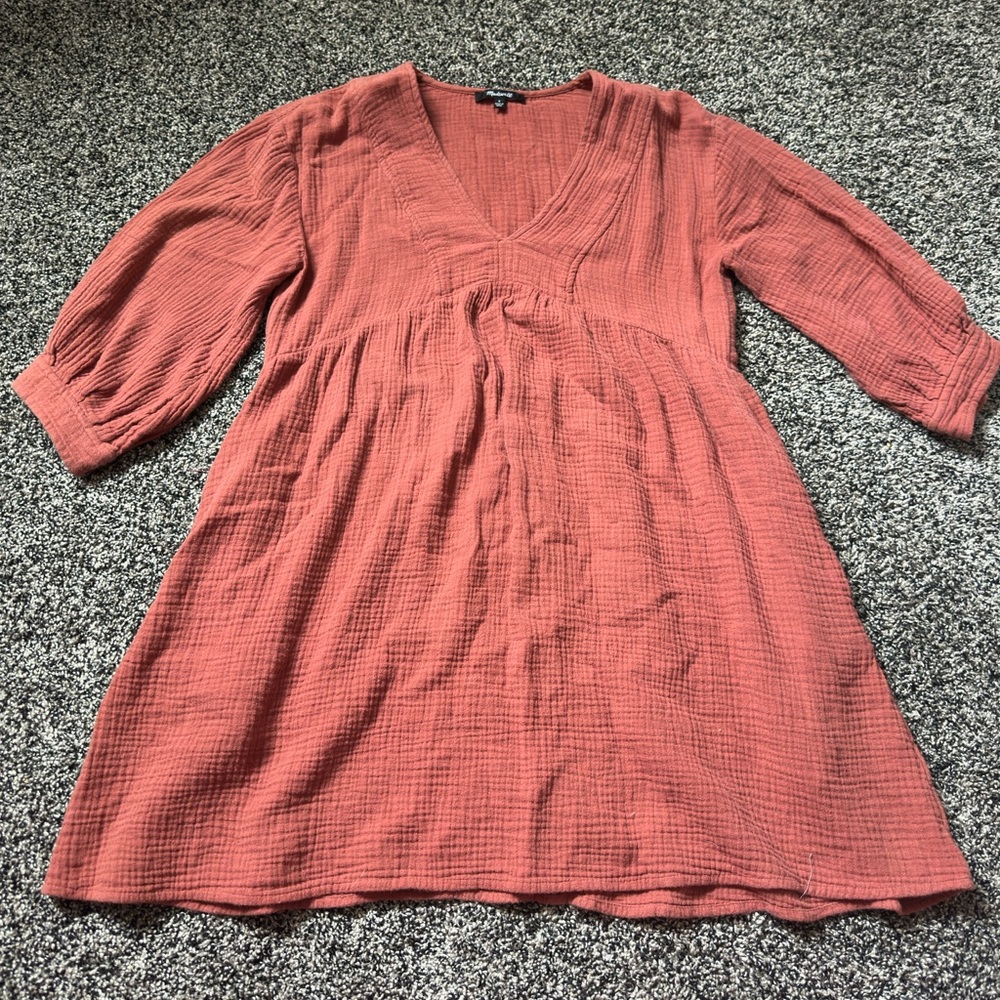Women's Rust V-Neck Mini Dress